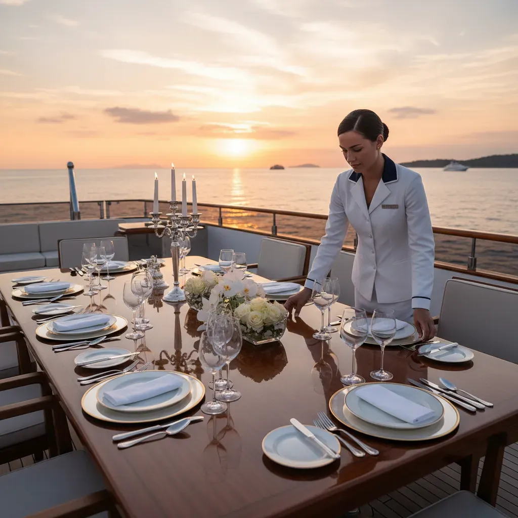 Yacht crew salary expenses on the aft deck