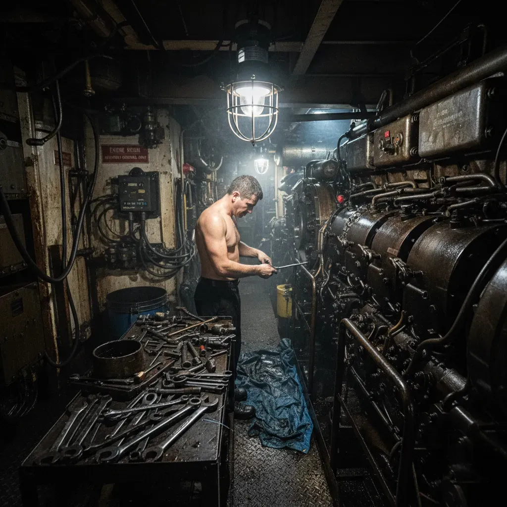 Yacht maintenance running costs in the engine room