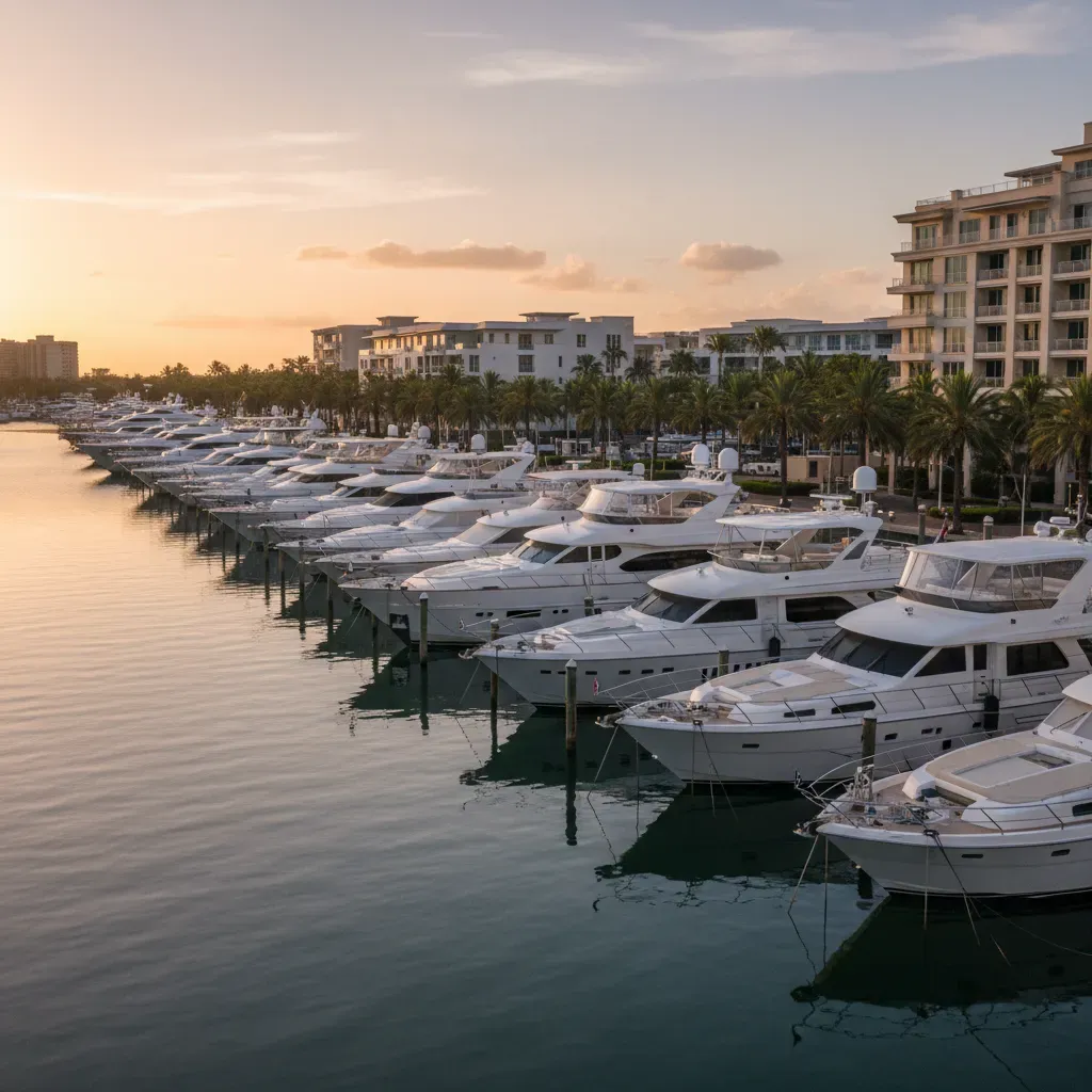 Yacht prices and ownership costs overview at a luxury marina